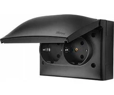 Kontakt Simon GN.2-KR.Z/U SCH.IP44 Juodas Matinis AQUACLICK