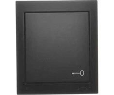 Kontakt-Simon Simon Aquaclick Teisingas mygtukas su raktu piktograma, 10 AX, 250 V juoda ACP1 / 49