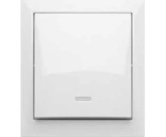 Kontakt-Simon Simon Aquaclick ištikimasis mygtukas su apšvietimu be piktogramos, 10 AX, 250 V, baltos ACP1L / 11 varžtų terminalai