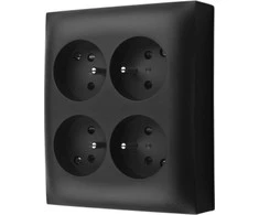 Kontakt-Simon Simon Aquaclick IP20 lizdas, 4 krypčių su įžeminimu. juodas ACGZN4/49