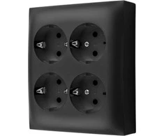 Kontakt-Simon Simon Aquaclick Socket IP20, Schuko, 4-g juodas ACGSZN4/49