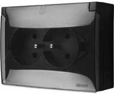 Kontakt Simon GN.2-KR.Z/U IP44 TR.Juodas.Matinis AQUACLICK