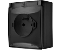 Kontakt Simon GN.1-KR.Z/U IP44 TR.Juodas.Matinis AQUACLICK