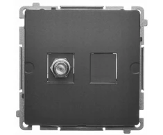 Kontakt Simon BMAF1.01/49 Simon Basic F tipo antenos lizdas, viengubas (modulinis), juodas BMAF1.01/49