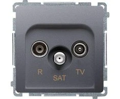Kontakt-Simon Simon bazinis antenos lizdas RTV / SAT galutinis sidabro kilimėlis BMZAR- SAT1.3 / 1.01 / 43 WMUA -030118Z- 4011 - WMU- 0301Z- 4011