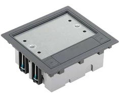 Kontakt-Simon Simon Connect grindų dėžutė KF, atitinkanti SF210/1, reguliuojama 93-128 mm, 4 x K45 moduliai, pilkos spalvos (KF410/1)