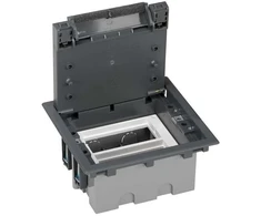 Kontakt-Simon Simon Connect grindų dėžutė KF, atitinkanti SF210/1, reguliuojama 93-128 mm, 4 x K45 moduliai, pilkos spalvos (KF410/1)
