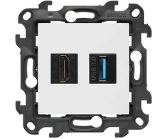Kontakt-Simon Simon Lizdas HDMI 2.1 + USB 3.0 balta NGHDUSB3.01/11