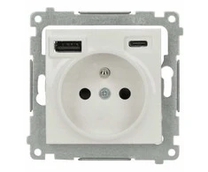 Kontakt Simon PAVIENIS LIZDAS SU MAITINIMO ŠALTINIU USB DGZ1ZUSB2CA.01/11-SIMON54 Premium 230 V 16 A