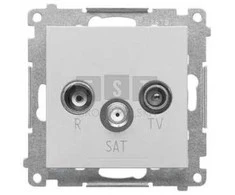 Kontakt Simon TASP.01/143 Simon 55 Lizdas antenowe R-TV-SAT przelotowe 7 dB (moduł). 1x Wejście: 5 MHz2,4 GHz Aliuminio mat TASP.01/143