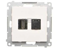 Kontakt Simon TGHRJ45.01/111 Simon 55 Lizdas HDMI + RJ45 kat.6. (moduł) Baltas mat TGHRJ45.01/111