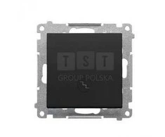 Kontakt Simon TW6L.01/149 Simon 55 Łącznik schodowy su podświetleniem LED podśw. jak w łączniku pojedynczym (moduł), szybkozłącza Juodas mat TW6L.01/149