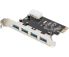 Assmann Electronic DIGITUS USB 3.0 4 prievadų PCI Express papildoma kortelė 4 jungtys A / F Išorinis VL805 mikroschemų rinkinys