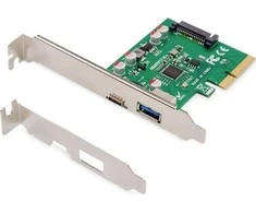 Assmann Electronic Assmann elektroninė DIGITUS PCIe kortelė C tipo USB + A tipo USB