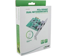 Kontroler InLine® Dual Gigabit tinklo plokštė, 1x RJ45 2.5Gb/s, PCIe x1, įsk. žemo profilio laikiklis