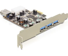 Delock PCI Express kortelė > 3 x išorinis + 1 x vidinis USB 3.0 tipo A lizdas