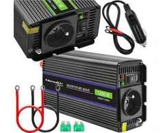 QOLTEC 51925 Monolitinis įtampos keitiklis 1200 MS Wave / 12V iki 230V / 600/1200W / USB