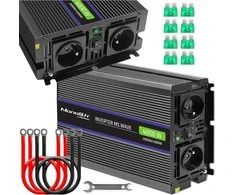 QOLTEC 51928 Monolitinis įtampos keitiklis 4000 MS Wave / 12V iki 230V / 2000/4000W / USB