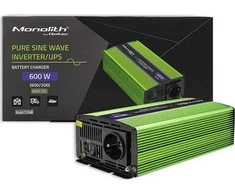 QOLTEC 51940 grynos sinusinės bangos keitiklis monolitinis akumuliatoriaus įkroviklis UPS 600W 300W nuo 12V iki 230V