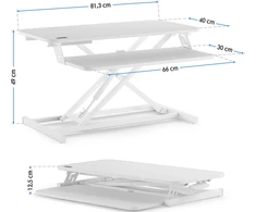 Konverteris skirtas biuro stalui SENSE7, 81, 3 cm x 40 cm, Baltos spalvos