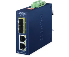 Planet šviesolaidinis konverteris PLANET IP40 kompaktiško dydžio 2 prievadų 100/1000X SFP + 2 prievadų 10/100/1000T medijos konverteris tinklo konverteris 1000 Mbit/s Mėlyna