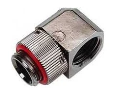 Koolance G1/4 AG to G1/4 IG Adapteris, 90°, Swivel – nickel-plated