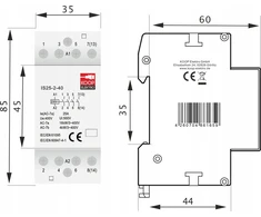 Koop Elektro Modulinis kontaktorius 25-40 25A 4NO 230V 2P 3-FAZ IS25-2-40