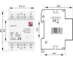 Koop Elektro Modulinis kontaktorius 40-04 40A 4NC 230V 3P 3-FAZ IS40-3-04