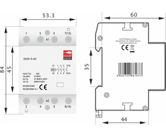 Koop Elektro Modulinis kontaktorius 40-40 40A 4NO 230V 3P 3-FAZ IS40-3-40