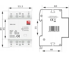 Koop Elektro Modulinis kontaktorius 63-04 63A 4NC 230V 3P 3-FAZ IS63-3-04