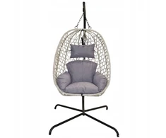 Koopman „Cocoon“ pakabinama kėdė su rėmu, 195 cm, šviesiai pilka, 120 kg