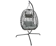 Koopman „Cocoon“ pakabinama kėdė su rėmu, 195 cm, tamsiai pilka, 120 kg