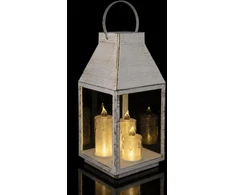 Koopman Latarnia lampion adwentowy roraty LED 35cm 3 świece balta