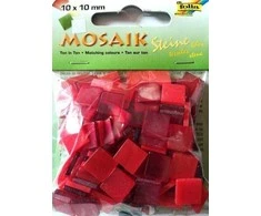 KOOPMAN Mozaikiniai akmenukai 10x10mm raudoni