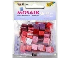 KOOPMAN Blizgančių akmenėlių mozaika 10x10mm rožinė
