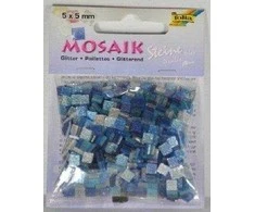 KOOPMAN Mozaikiniai blizgantys akmenukai 5x5mm mėlyni