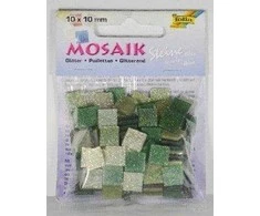 KOOPMAN Mozaikiniai blizgučiai akmenukai 10x10mm žali