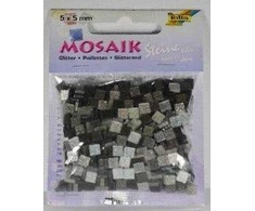 KOOPMAN Mozaikiniai blizgučiai akmenukai 5x5mm pilki