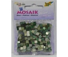 KOOPMAN Mozaikiniai blizgučiai akmenukai 5x5mm žali