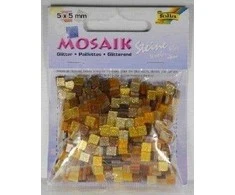 KOOPMAN Mozaikiniai blizgučiai akmenukai 5x5mm rudi