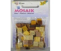 KOOPMAN Mozaikiniai blizgučiai akmenukai 10x10mm rudi