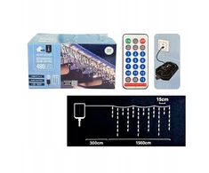 Koopman Solarny łańcuch świetlny 480 LED 13 funkcji USB ciepły balta