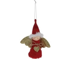 Christmas Decoration Kalėdinis angeliuko papuošimas 14 cm raudonas