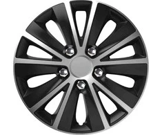 Versaco Ratų gaubtas 1 vnt. Rapide NC, juodas ir sidabrinis su chromuotais varžtais 14"