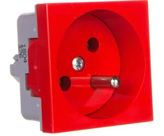 Kopos Vieno lizdo 250VAC 16A su / U su raudonu raktu 45x45mm (QP 45X45 DB)