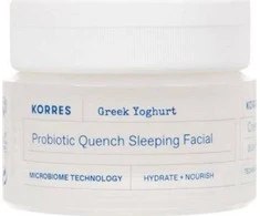 Korres graikiškas jogurtas Probiotic Quench Sleeping Facial Facial Night Skin Kreminis