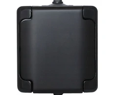 Kos Elektro System KOS BRYZA Vieno lizdo IP54 matinis dangtelis 16AX 250V juodas 180932