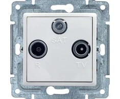 Kos Elektro System 510476 VENA Lizdas antena RTV/SAT terminalas balta 510476