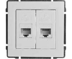 Kos Elektro System KOS Dvivietis lizdas KOS 66 kompiuteris 2 x RJ45 balta (660467)