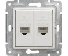 KOS Dvivietis VenA lizdas kompiuteris 2 x RJ45 balta (510467)